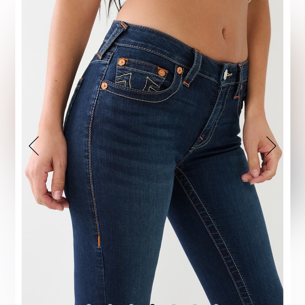 True Religion Jeanie Mid Raise Curvy Skinny Jean indigo Sz 29 - Picture 4 of 13